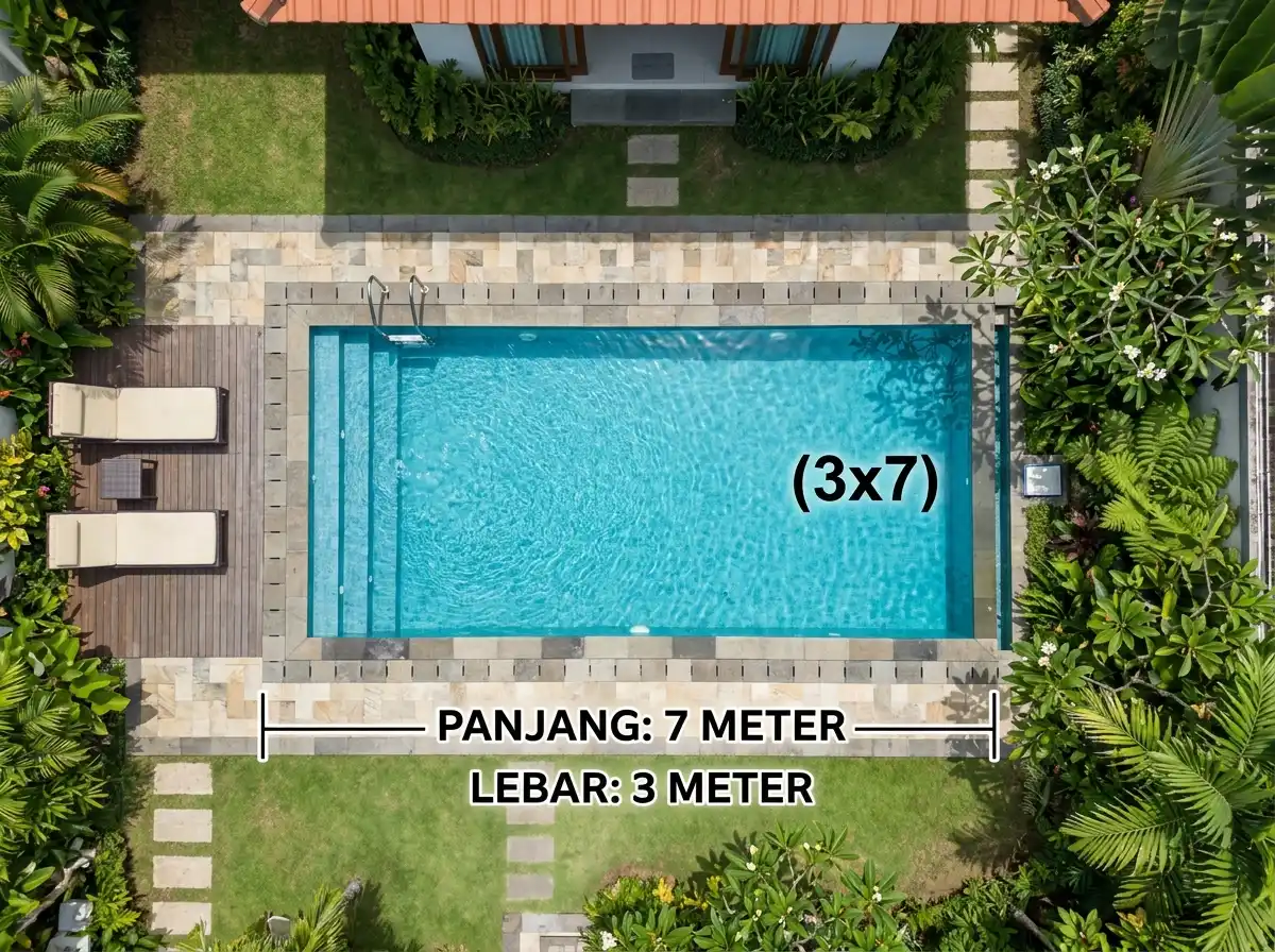 Estimasi Biaya Pembuatan Kolam Renang Minimalis Ukuran 3x7
